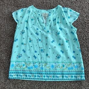 St. John's Bay Aqua Floral Blouse